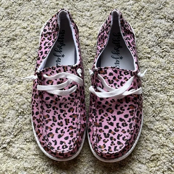 Gypsy Jazz Shoes Pink Orange Sparkle Leopard Print Gypsy Jazz
